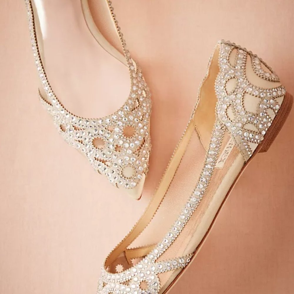 badgley mischka gigi flats - LIKE NEW!